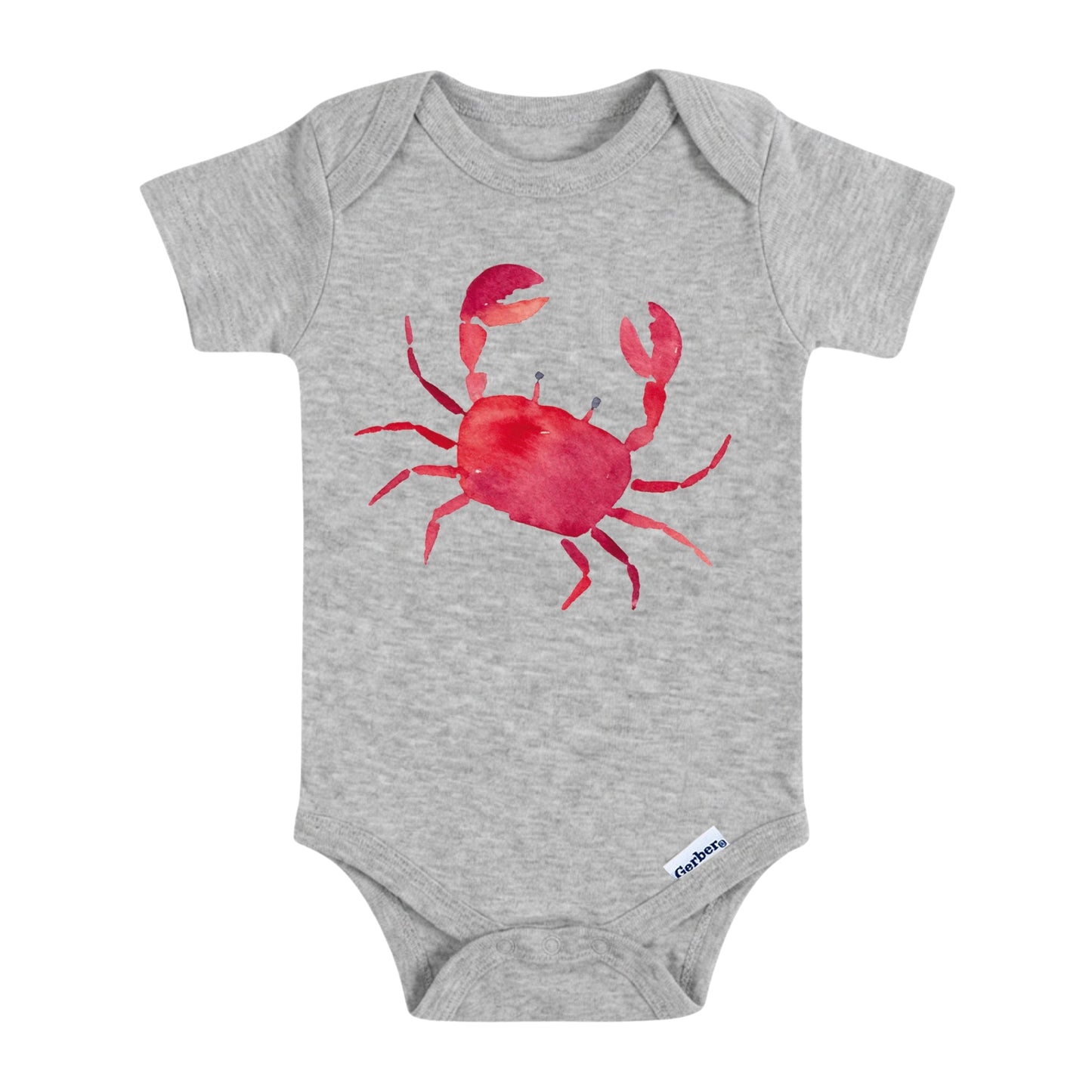 Watercolor Red Crab Baby Cotton ONESIE®