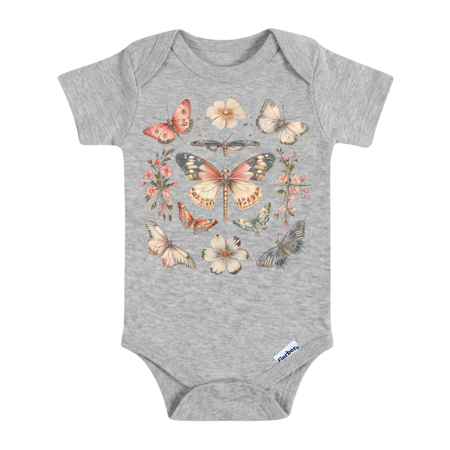 Vintage Watercolor Butterfly Garden Baby ONESIE®