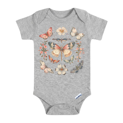 Vintage Watercolor Butterfly Garden Baby ONESIE®