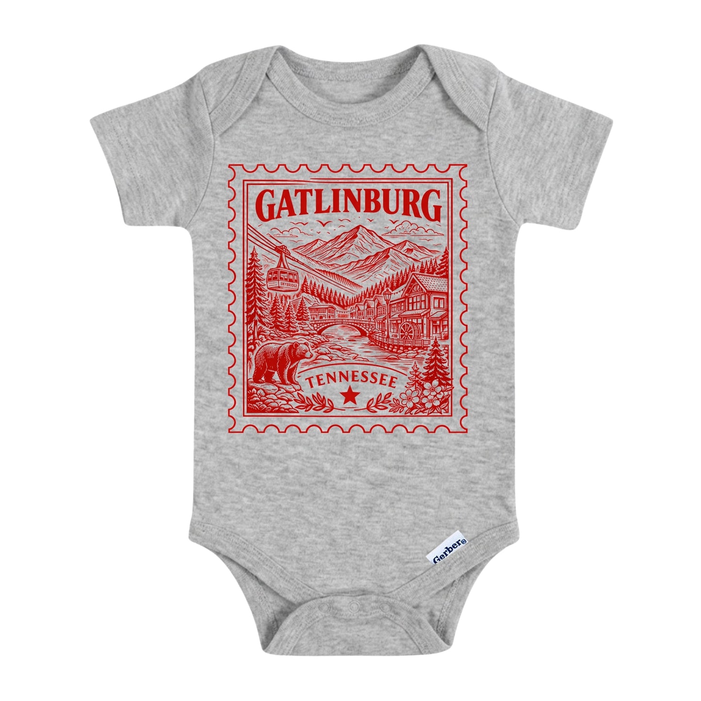 Gatlinburg Tennessee Baby Vintage Postage Stamp ONESIE®