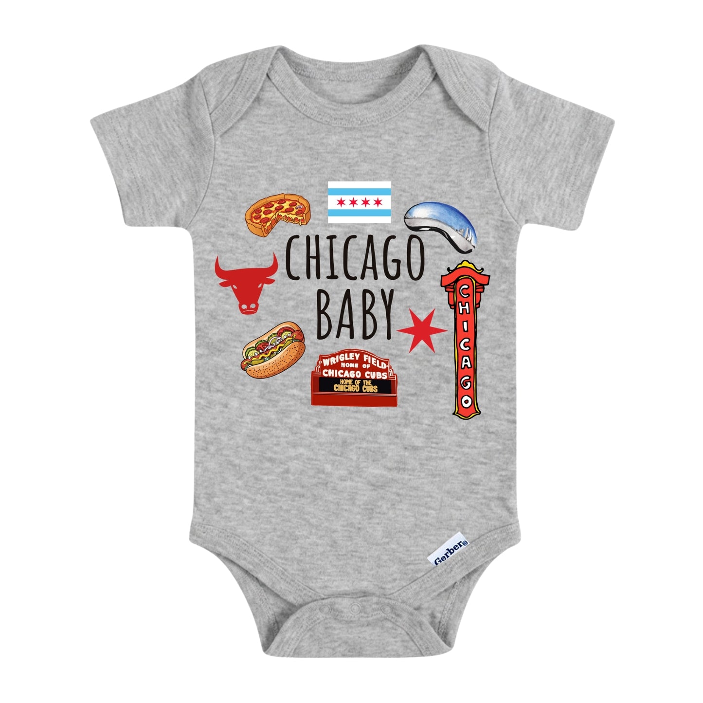 Chicago Baby ONESIE - Baby Bodysuit for Boys Girls, Chicago Toddler Kids Sweatshirt