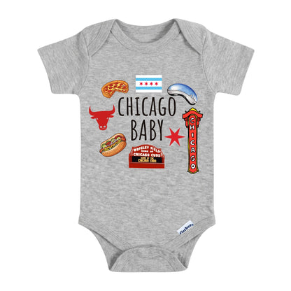 Chicago Baby ONESIE - Baby Bodysuit for Boys Girls, Chicago Toddler Kids Sweatshirt