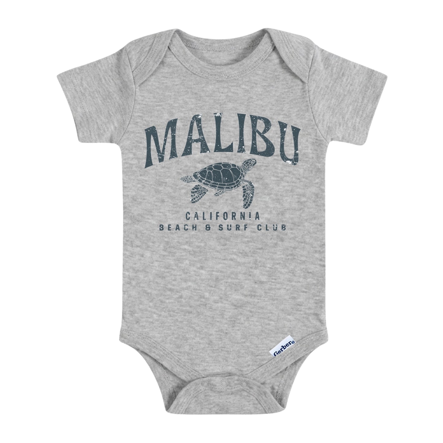 Malibu Beach & Surf Club Baby Onesie ® – California Sea Turtle Baby Tshirt for Boys and Girls