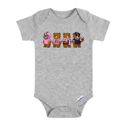 Pink Chicago Football Bear Baby Onesie ®