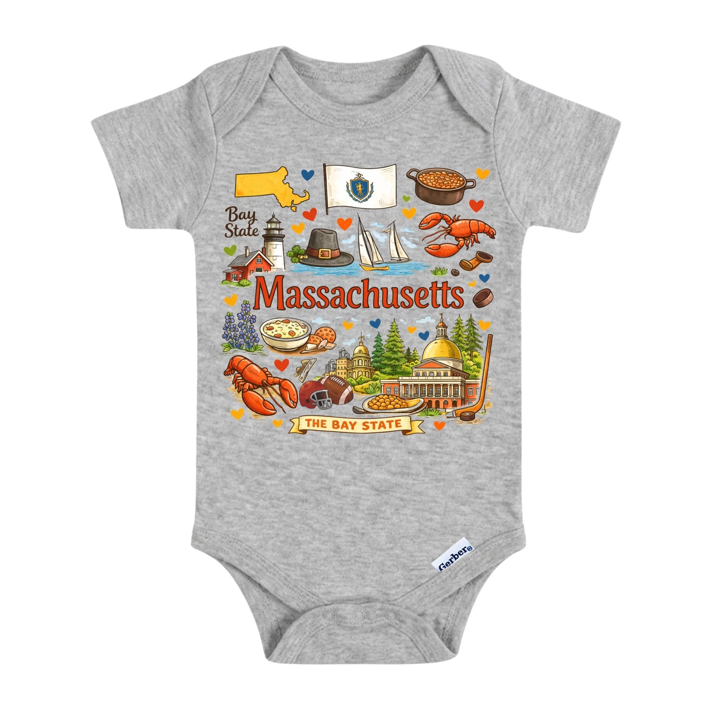 Massachusetts State Symbols Baby ONESIE®