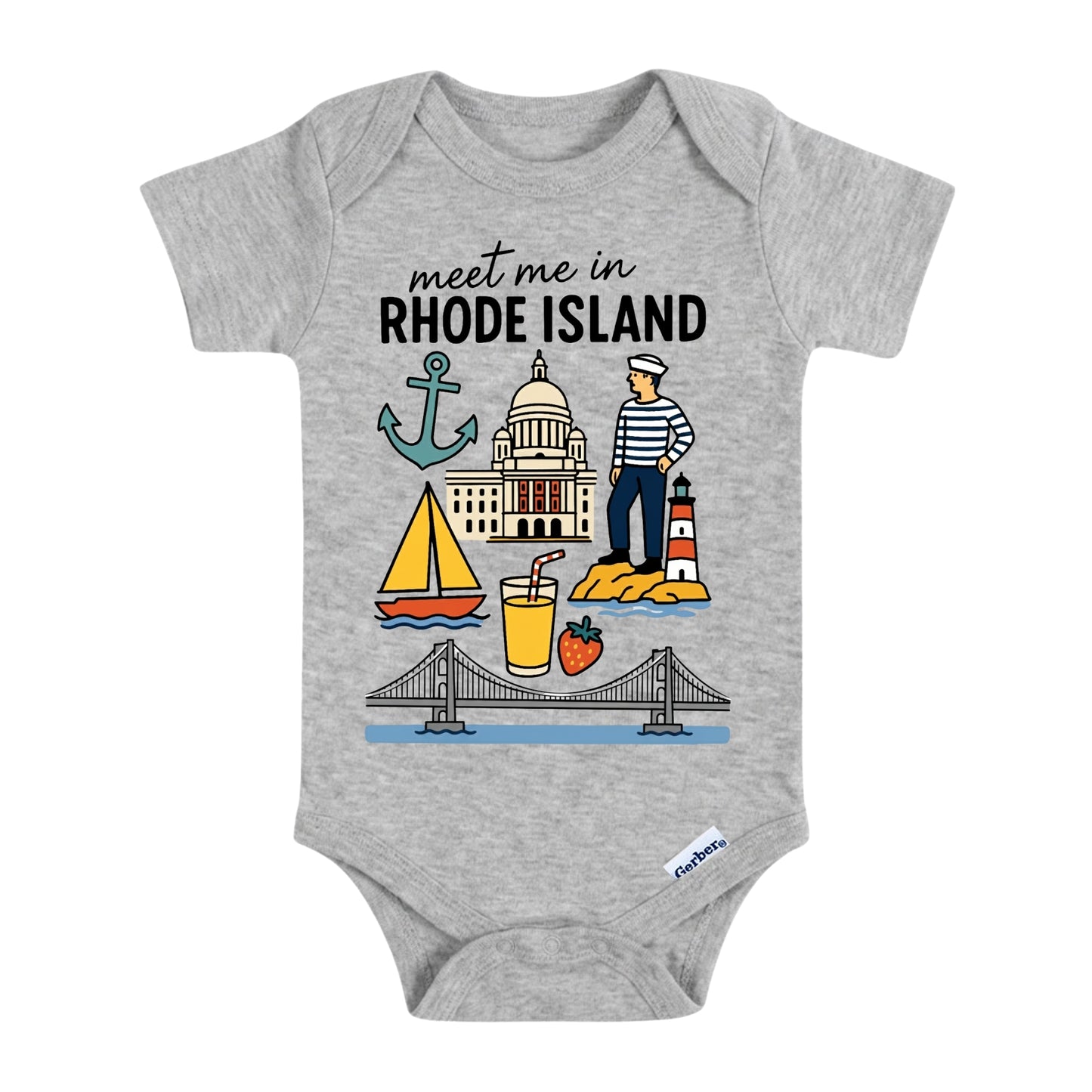 Rhode Island Baby Onesie® - Kids Vacation T-Shirt