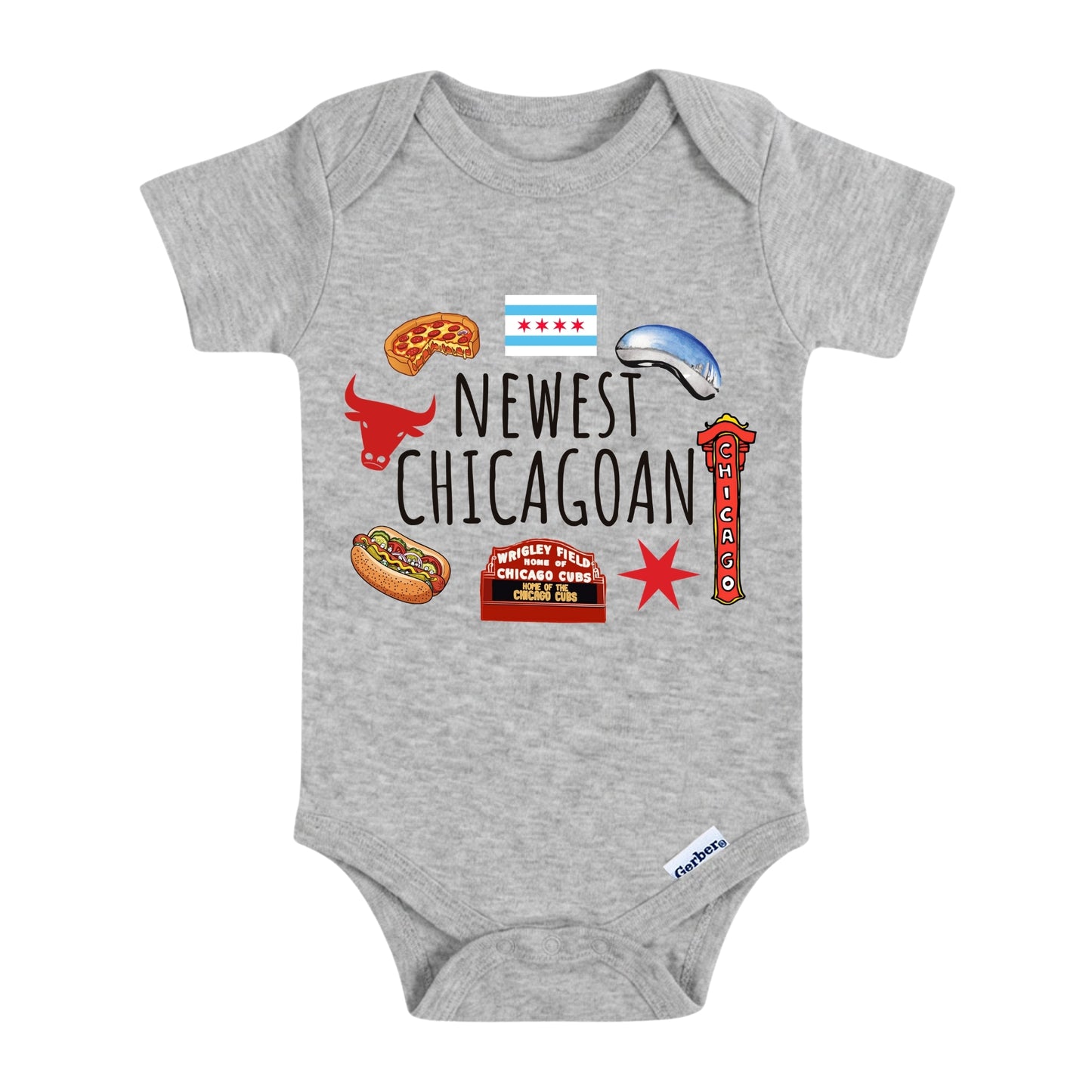 Newest Chicagoan ONESIE ®, Baby Bodysuit for Boys Girls, Illinois Newborn Gift