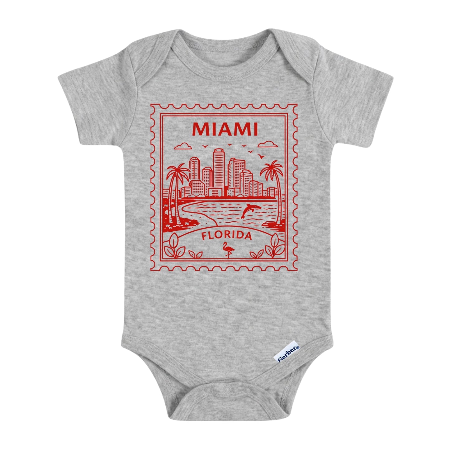 Miami Florida Baby Vintage Postage Stamp ONESIE®