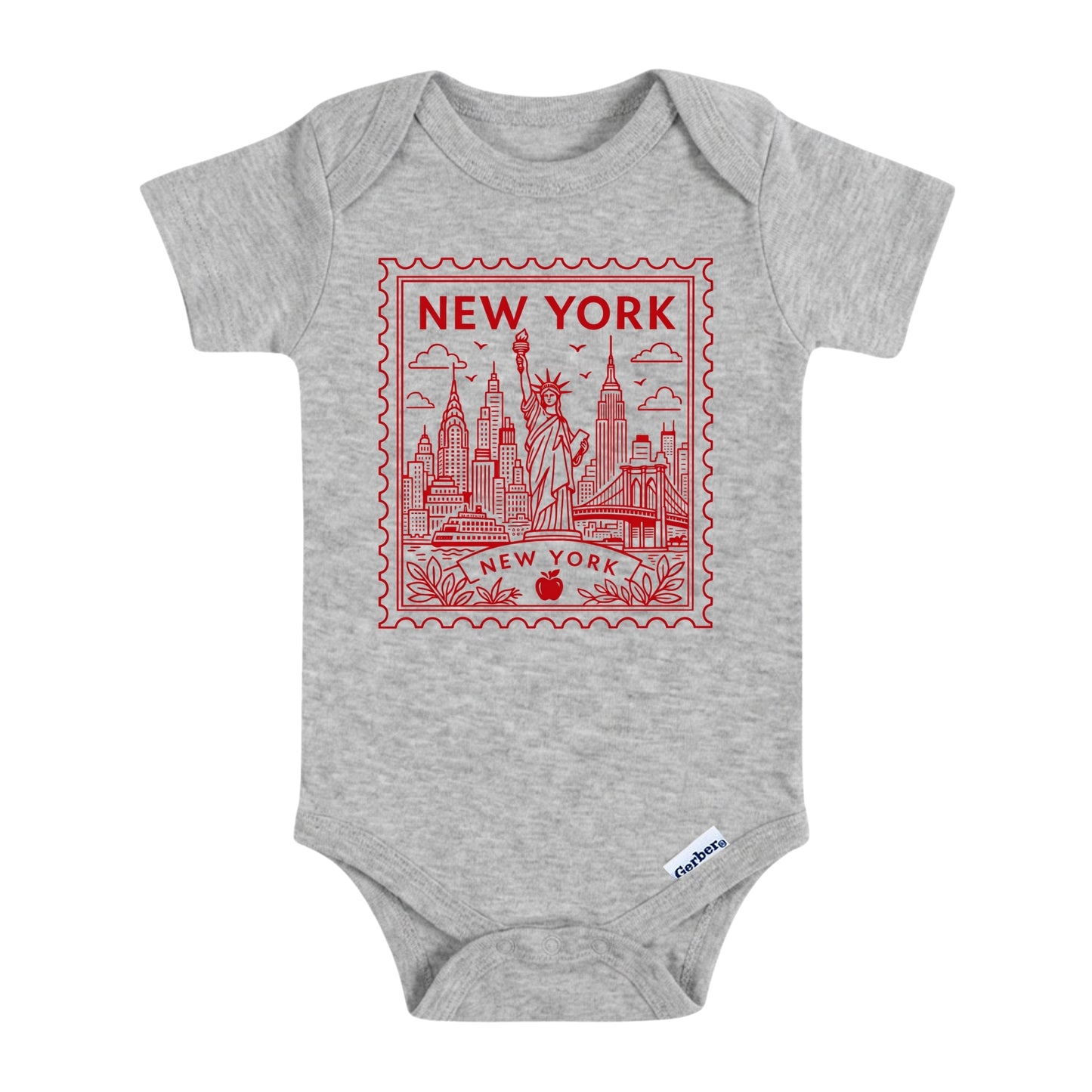 New York City Baby Vintage Postage Stamp ONESIE®