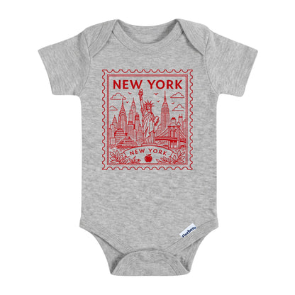 New York City Baby Vintage Postage Stamp ONESIE®