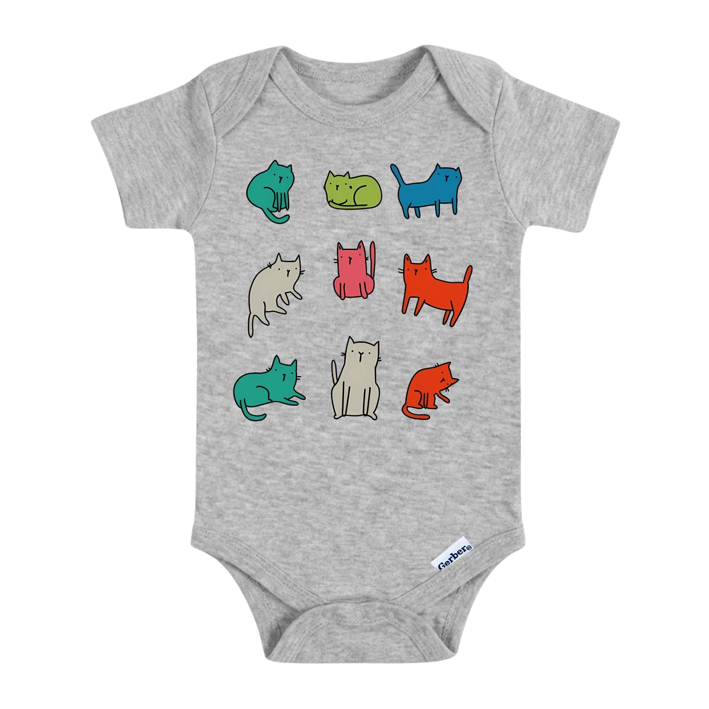 Colorful Doodle Cats Kids T-Shirt