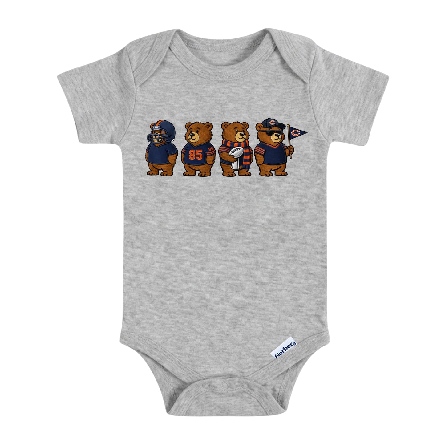 Chicago Football Bear Baby Onesie ® – Sports Inspired Baby Bodysuit for Boys and Girls