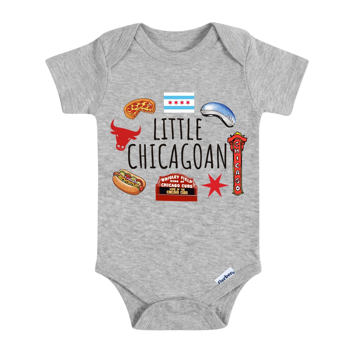 Little Chicagoan Baby ONESIE ®, Illinois Newborn Gifts - Baby Bodysuit for Boys Girls