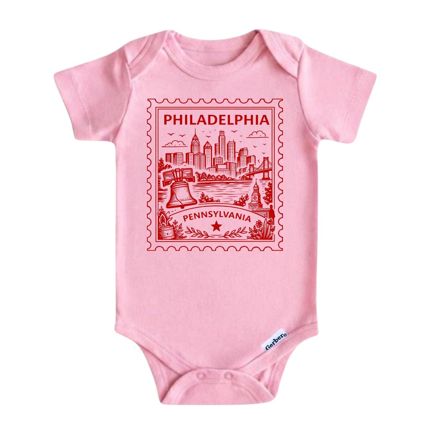 Philadelphia Pennsylvania Baby Vintage Postage Stamp ONESIE®