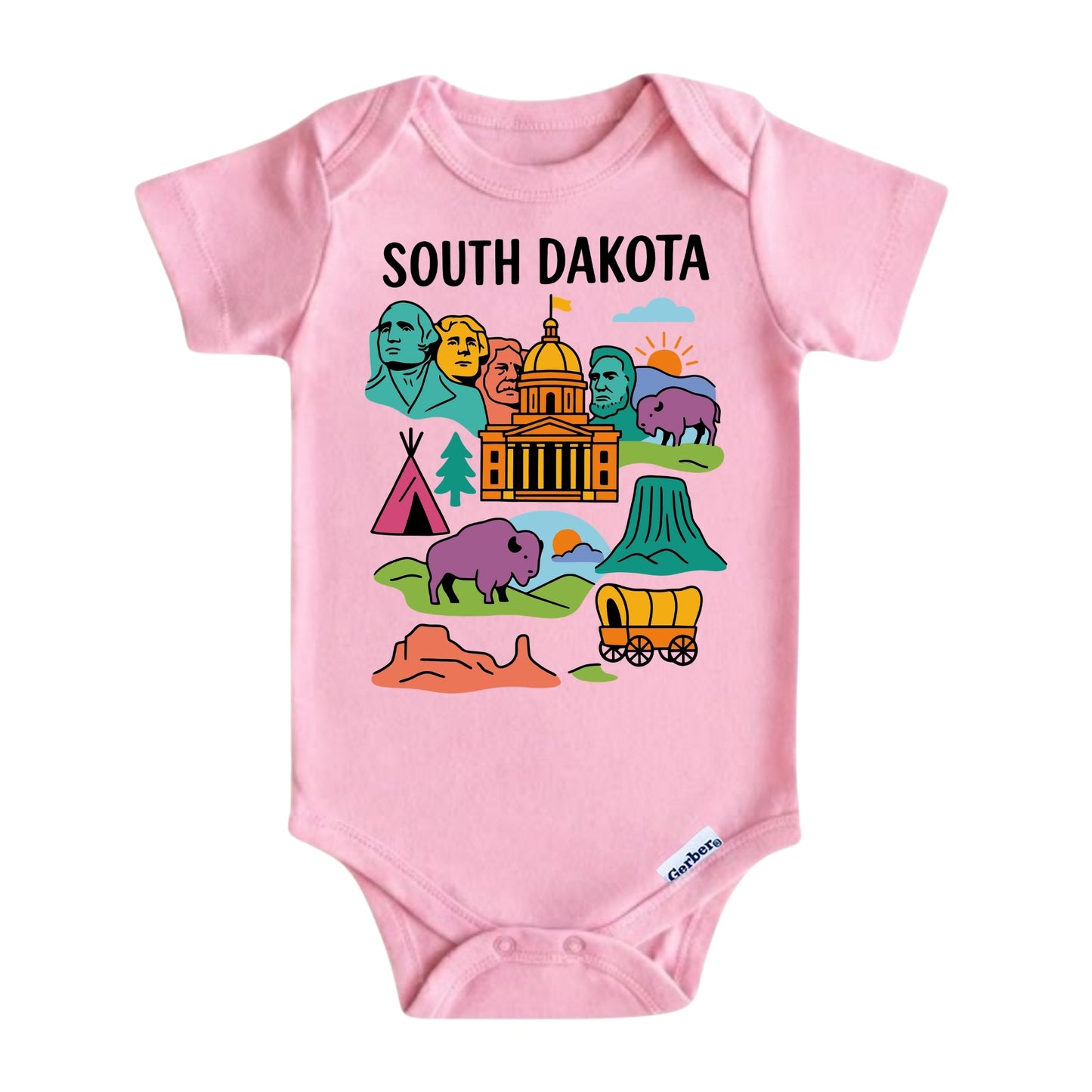 South Dakota Mount Rushmore Kids T-Shirt