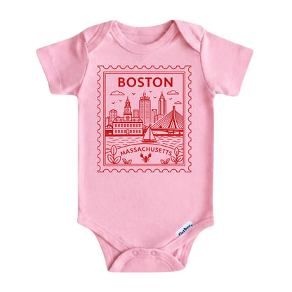 Boston Massachusetts Baby Vintage Postage Stamp ONESIE®