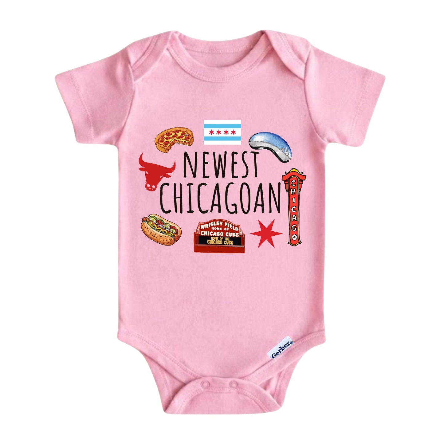 Newest Chicagoan ONESIE ®, Baby Bodysuit for Boys Girls, Illinois Newborn Gift