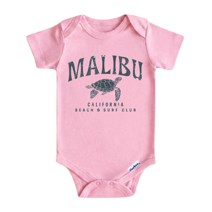 Malibu Beach & Surf Club Baby Onesie ® – California Sea Turtle Baby Tshirt for Boys and Girls