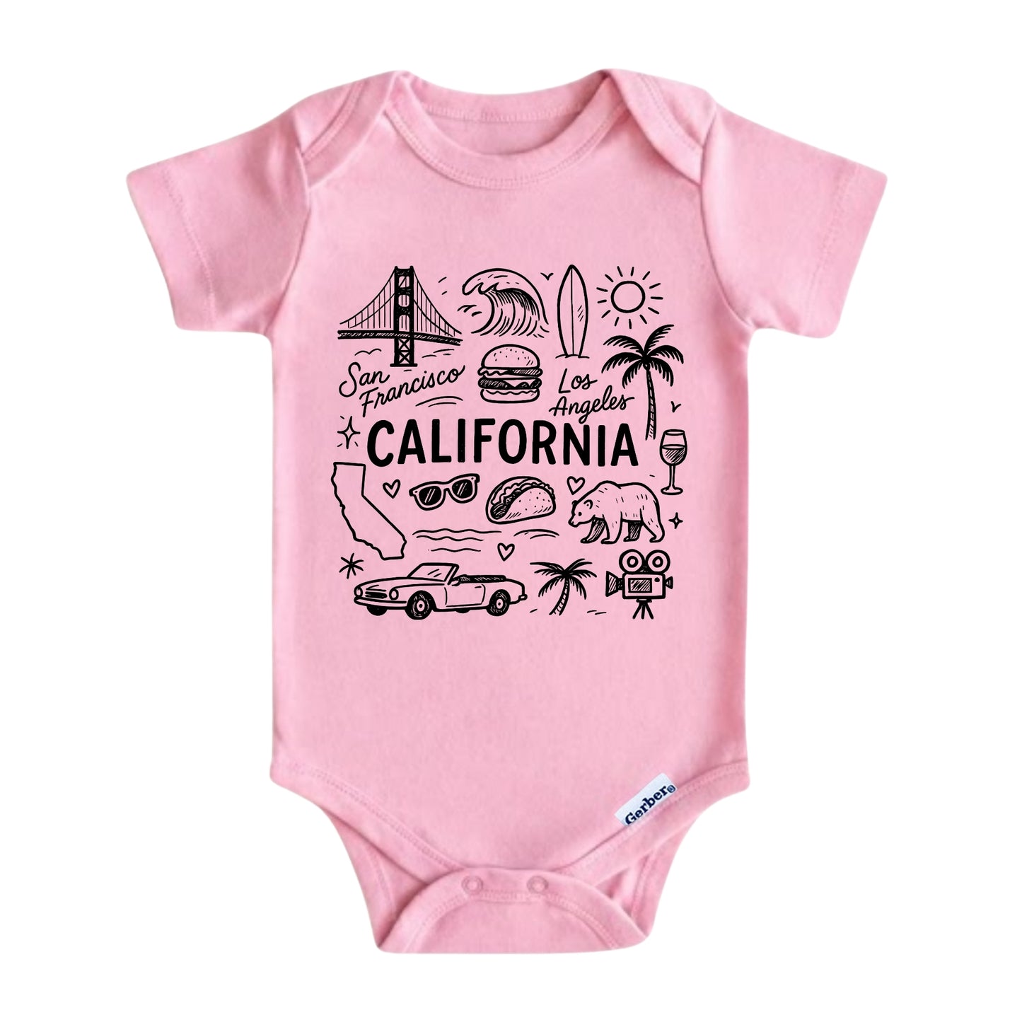 California Icons Baby Onesie ® – California Baby Bodysuit for Boys and Girls