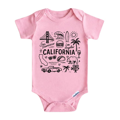 California Icons Baby Onesie ® – California Baby Bodysuit for Boys and Girls