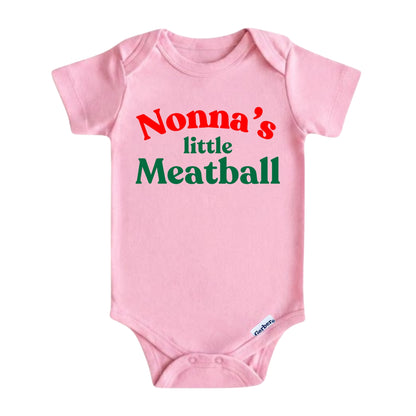 Nonna’s Little Meatball Baby Onesie ® – Italian Family Baby Bodysuit for Boys and Girls