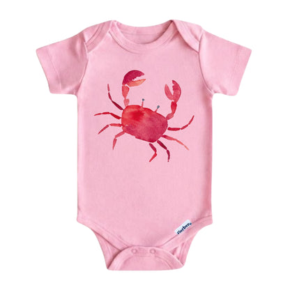 Watercolor Red Crab Baby Cotton ONESIE®