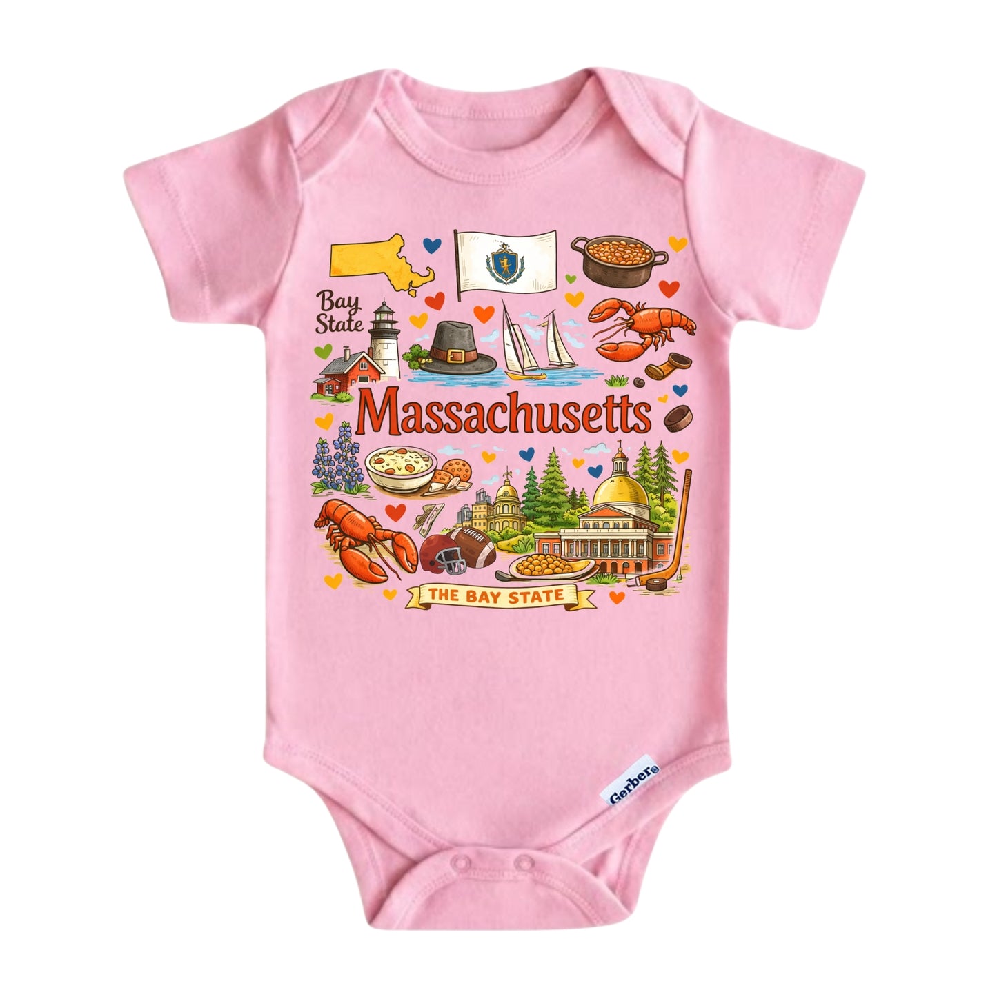 Massachusetts State Symbols Baby ONESIE®