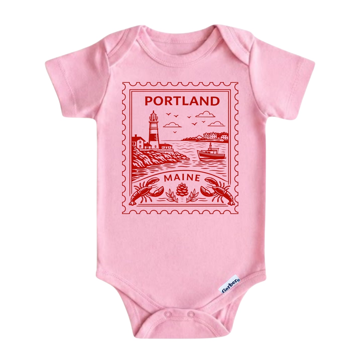 Portland Maine Baby Vintage Postage Stamp ONESIE®