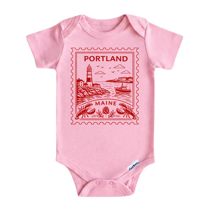 Portland Maine Baby Vintage Postage Stamp ONESIE®
