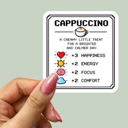 Cappuccino 8bit Gamer Sticker