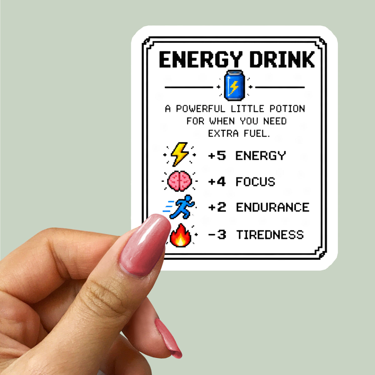 Energy Drink Pixel Art Sticker