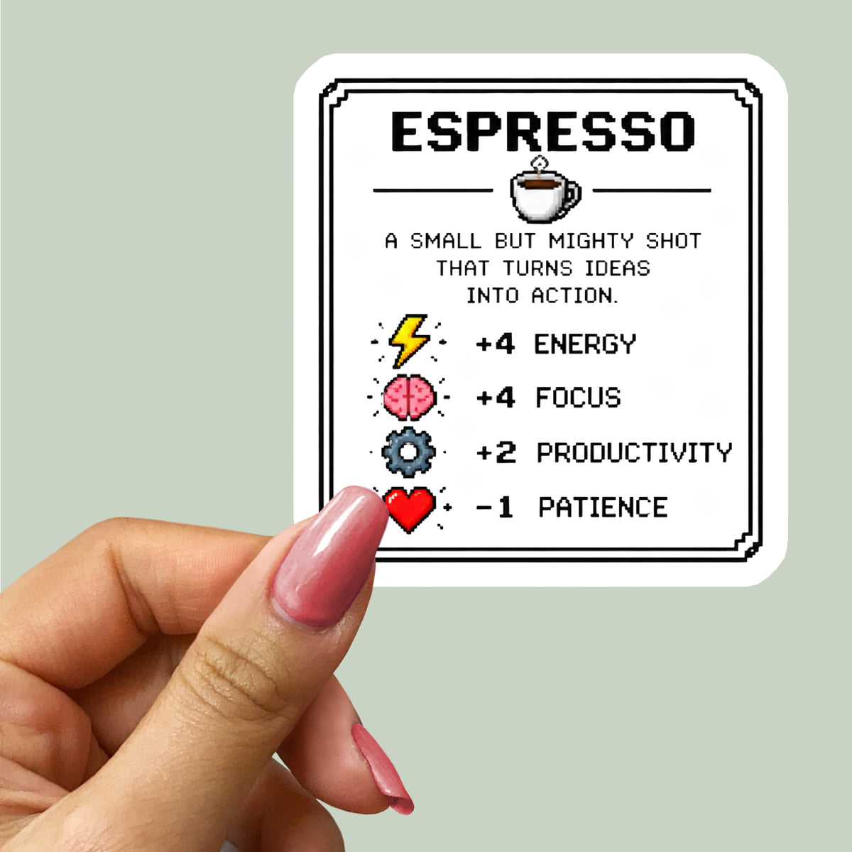 Espresso Pixel Art Sticker