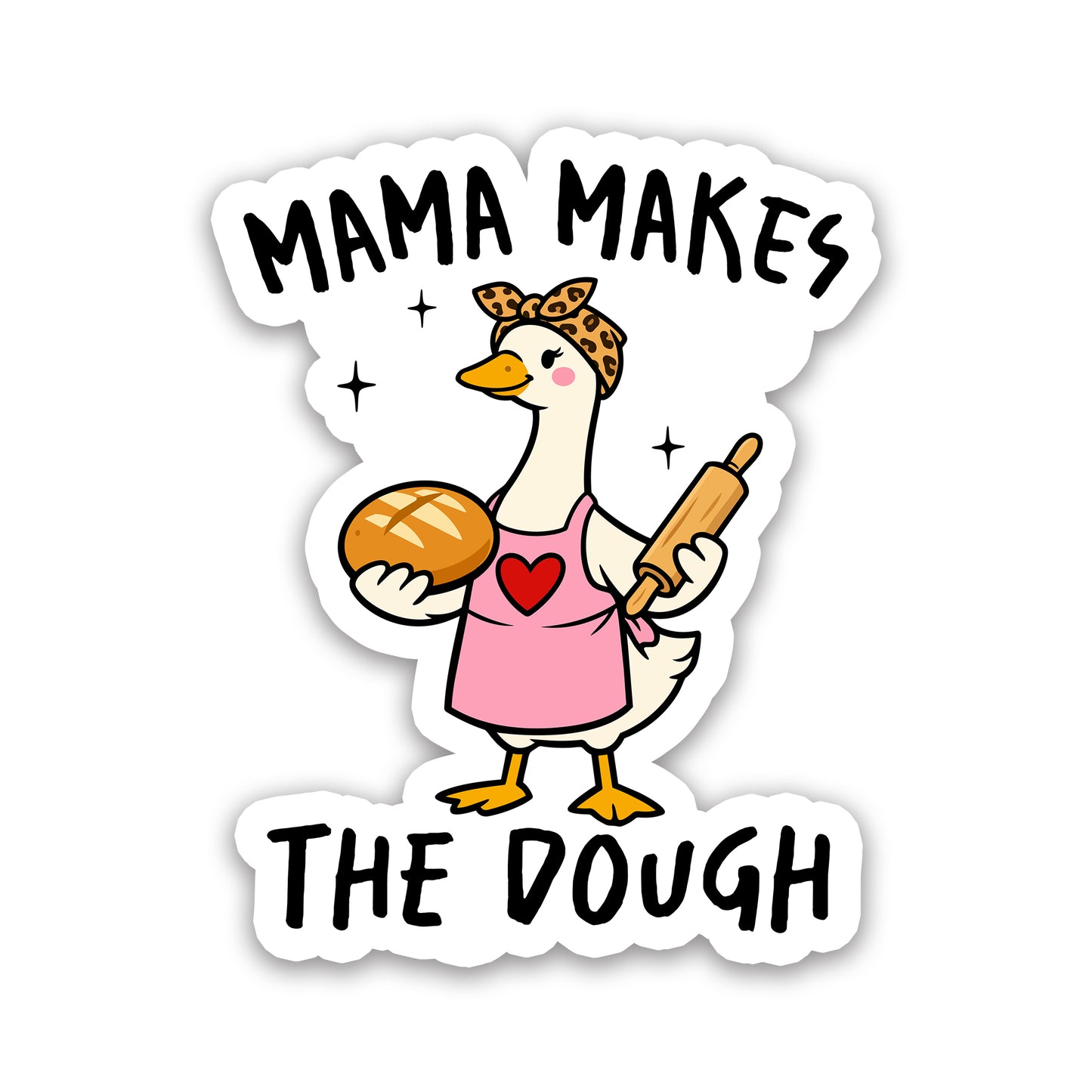 Mama Makes The Dough Funny Baking Vinyl Sticker