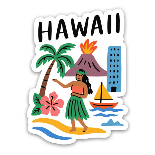 Hawaii State Icons Sticker