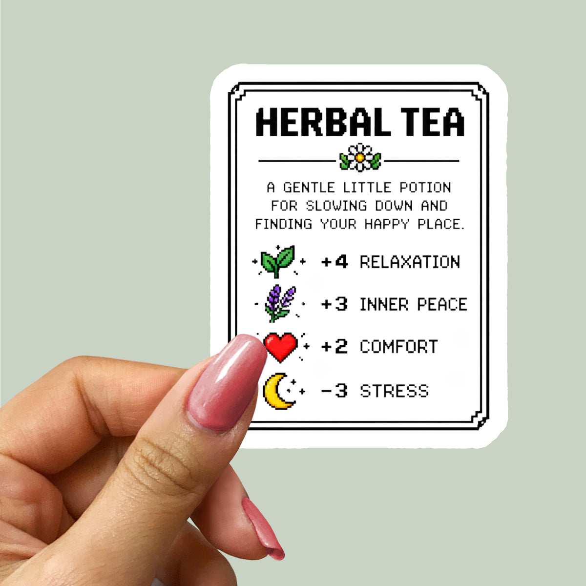 Herbal Tea Pixel Art Sticker