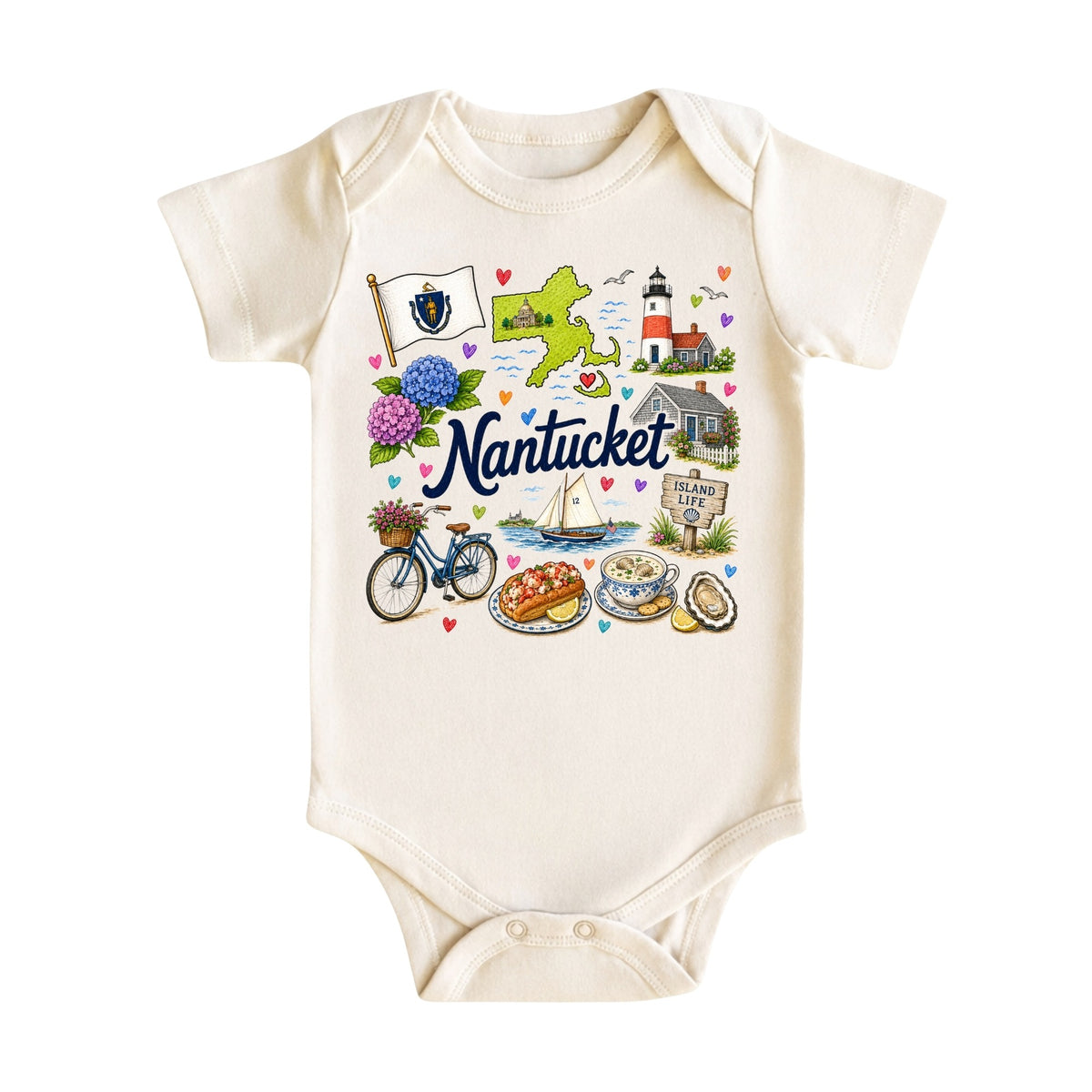 Nantucket Massachusetts Baby Bodysuit