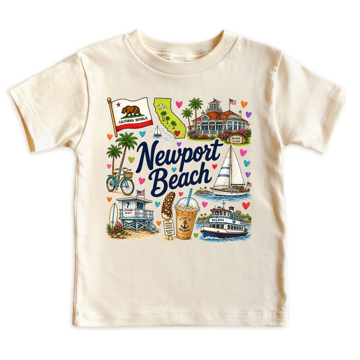 Newport Beach California Kids T-Shirt