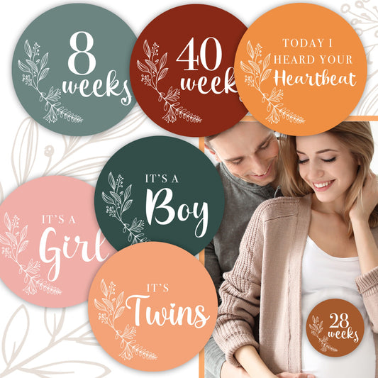 Pregnancy Weekly Milestone Stickers 24 Pack