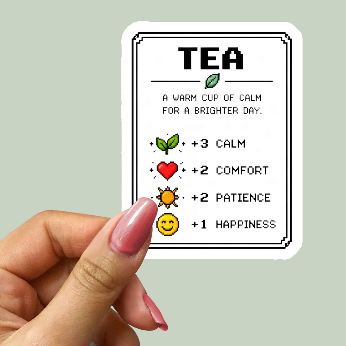 Tea Lover 8bit Pixel Art Sticker