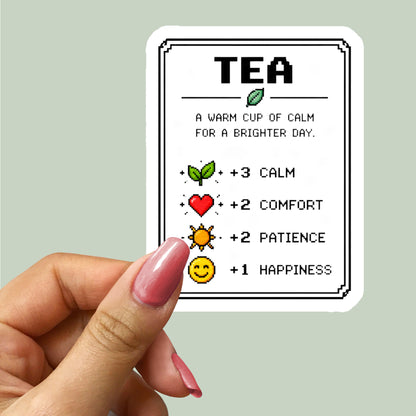 Tea Lover 8bit Pixel Art Sticker