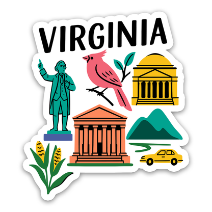 Virginia State Icons Sticker