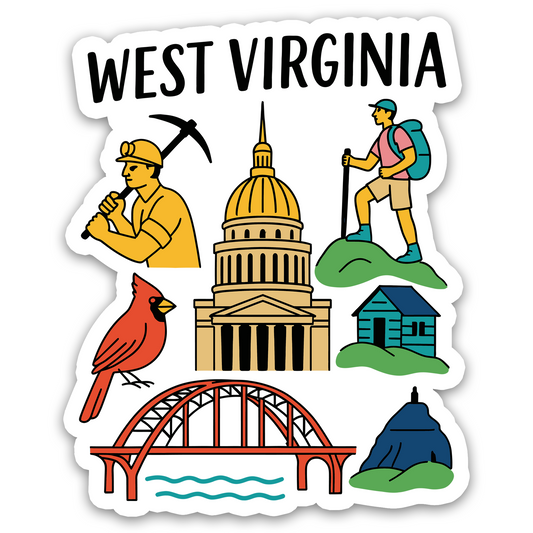 West Virginia State Icons Sticker